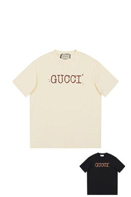 グッチGGキャッチフレーズアルファベットミニマリストペイントドットプリント半袖Tシャツ
