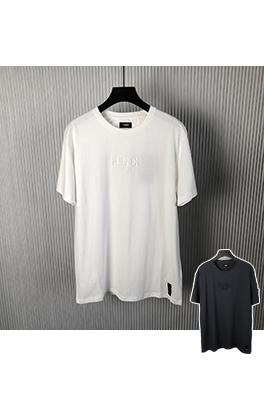 フェンディスーパーコピー 刺繍ロゴ入りクルーネックTシャツ