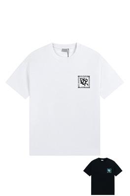 ディオールスーパーコピーコットン素材 クルーネック 半袖プリントTシャツ