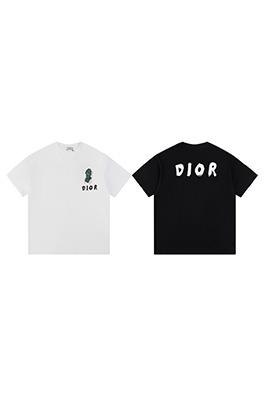 ディオール高級感ロゴプリント クルーネック 半袖Tシャツ