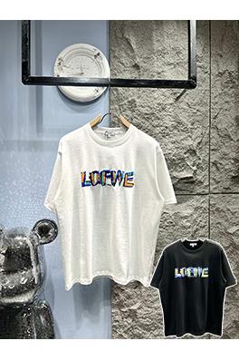 ロエベ  発泡プリント 配色グラフィティ風ロゴ 半袖Tシャツ 