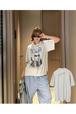 バレンシアガ25SS 新作 ニコール・キッドマン ポートレート ダイレクトプリント 半袖Tシャツ