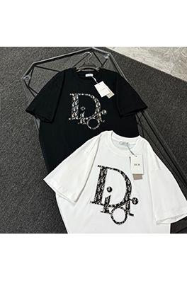 ディオールフロントパッチ刺繍半袖Tシャツ