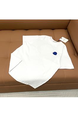 モンクレール 刺繍入りロゴ文字 クルーネック半袖Tシャツ