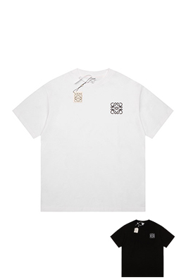 ロエベコピー 新しいシリーズ胸の刺繍ロゴ半袖Tシャツ