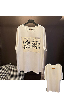 ルイヴィトンスーパーコピーオラクルアルファベットクルーネック半袖Tシャツ