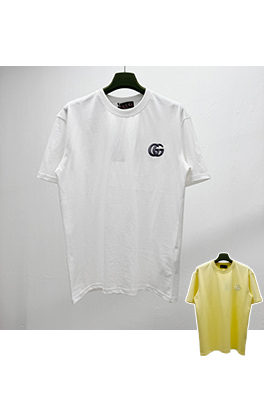 グッチダブルG刺繍ロゴ入り 半袖Tシャツ