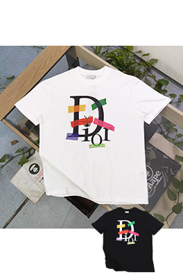 ディオールコピーホワイト テープ風ロゴプリント 半袖Tシャツ