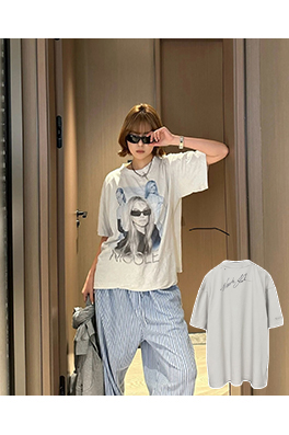 バレンシアガ25SS 新作 ニコール・キッドマン ポートレート ダイレクトプリント 半袖Tシャツ
