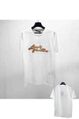 ルイヴィトン刺繍アルファベットロゴ 半袖Tシャツ