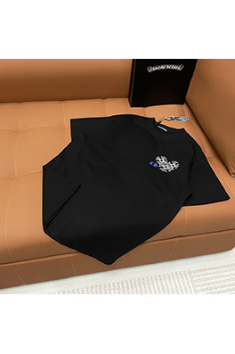 クロムハーツ プリント刺繍ロゴ クルーネック半袖Tシャツ