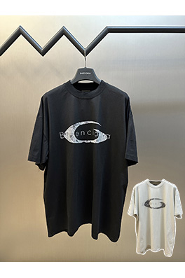 バレンシアガプリント半袖Tシャツ