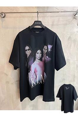 バレンシアガ通気性のあるプリント半袖Tシャツ