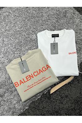 バレンシアガバイカラー英字ロゴ半袖Tシャツ