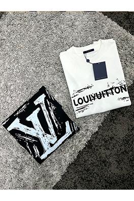 ルイヴィトン新しい文字プリントロゴ半袖Tシャツ