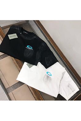 バレンシアガ新しい水洗いラウンドネック半袖Tシャツ