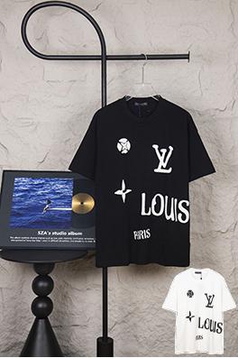 ルイヴィトンアルファベットロゴ落書き半袖Tシャツ