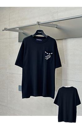 ルイヴィトン新しいポケットビーズニット半袖Tシャツ