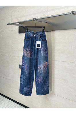 シャネル新しい羽のラインストーン色のジーンズ