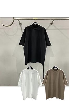 リックオウエンスフリル無地ルーズ半袖Tシャツ