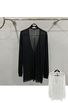 リックオウエンスビッグVネックニット長袖Tシャツ