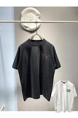 ルイヴィトン新しいmonogram花皮質ホットドリルTシャツ