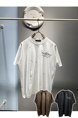 ルイヴィトン2025ssの手描きインクTシャツ