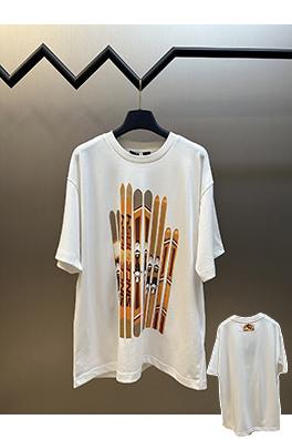 ルイヴィトンスノーボード金箔クルーネック半袖シャツ