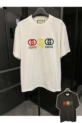 グッチダブルGマルチラベル高密度刺繍半袖シャツ