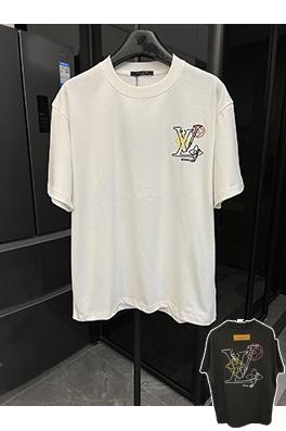 ルイヴィトン25SSカラフルな文字刺繍半袖Tシャツ