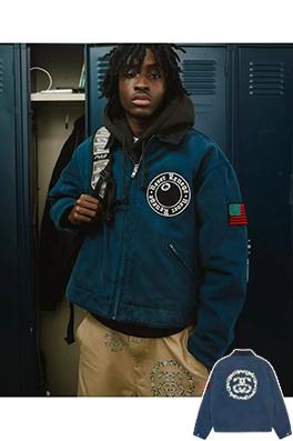 STUSSY X DENIM TEARSコラボコレクションCANVAS JACKETジッパー付きワークジャケット