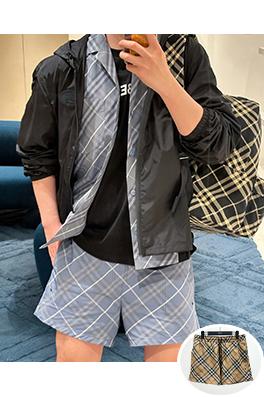 バーバリーBBRチェックビーチショーツ