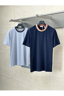 バーバリー新しい襟の衝突色の半袖Tシャツ
