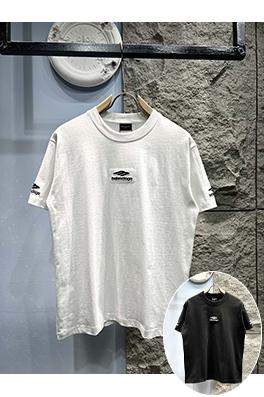 バレンシアガスキー刺繍ロゴ半袖Tシャツ