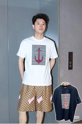 グッチスーパーコピー新しいアンカープリント半袖Tシャツ