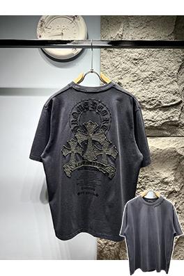 クロムハーツコピー新しい十字布刺繍半袖Tシャツ