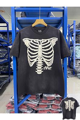 セント マイケルスーパーコピースカルクルーネックプリントウォッシュヴィンテージTシャツ