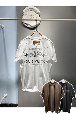 ルイヴィトン新しい手描きのインクTシャツ
