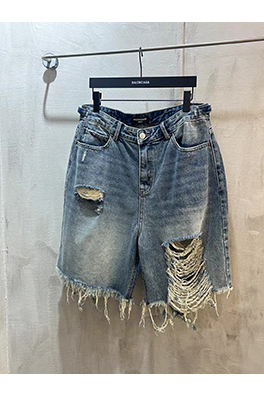 バレンシアガ新しい穴の開いたカジュアルなデニムパンツ