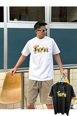 フェンディ新しいプリント半袖Tシャツ