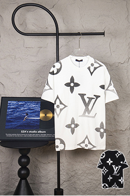 ルイヴィトングラデーションロゴフルプリントTシャツ