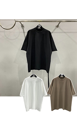 リックオウエンスフリル無地ルーズ半袖Tシャツ
