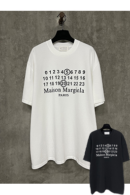 マルタンマルジェラスーパーコピークラシック520アルファベットロゴプリント半袖Tシャツ