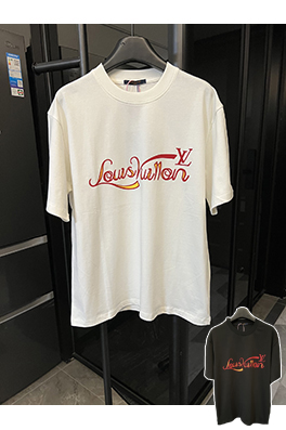 ルイヴィトンコピー炎のロゴプレス半袖シャツ