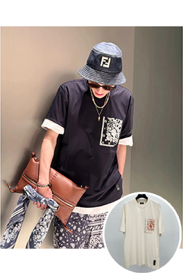 フェンディポケットプリント半袖Tシャツ
