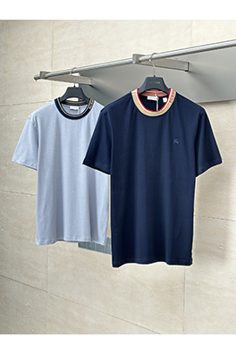 バーバリー新しい襟の衝突色の半袖Tシャツ