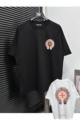 クロムハーツサンスクリット馬蹄発泡プリント半袖Tシャツ