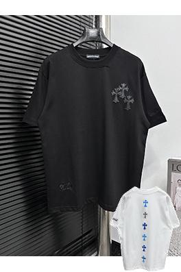 クロムハーツコピータグ付きレザー半袖Tシャツ