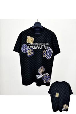 ルイヴィトンチェック柄ジャカードニット半袖Tシャツ