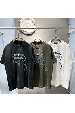 プラダコピー新しいロゴスエード発泡Tシャツ